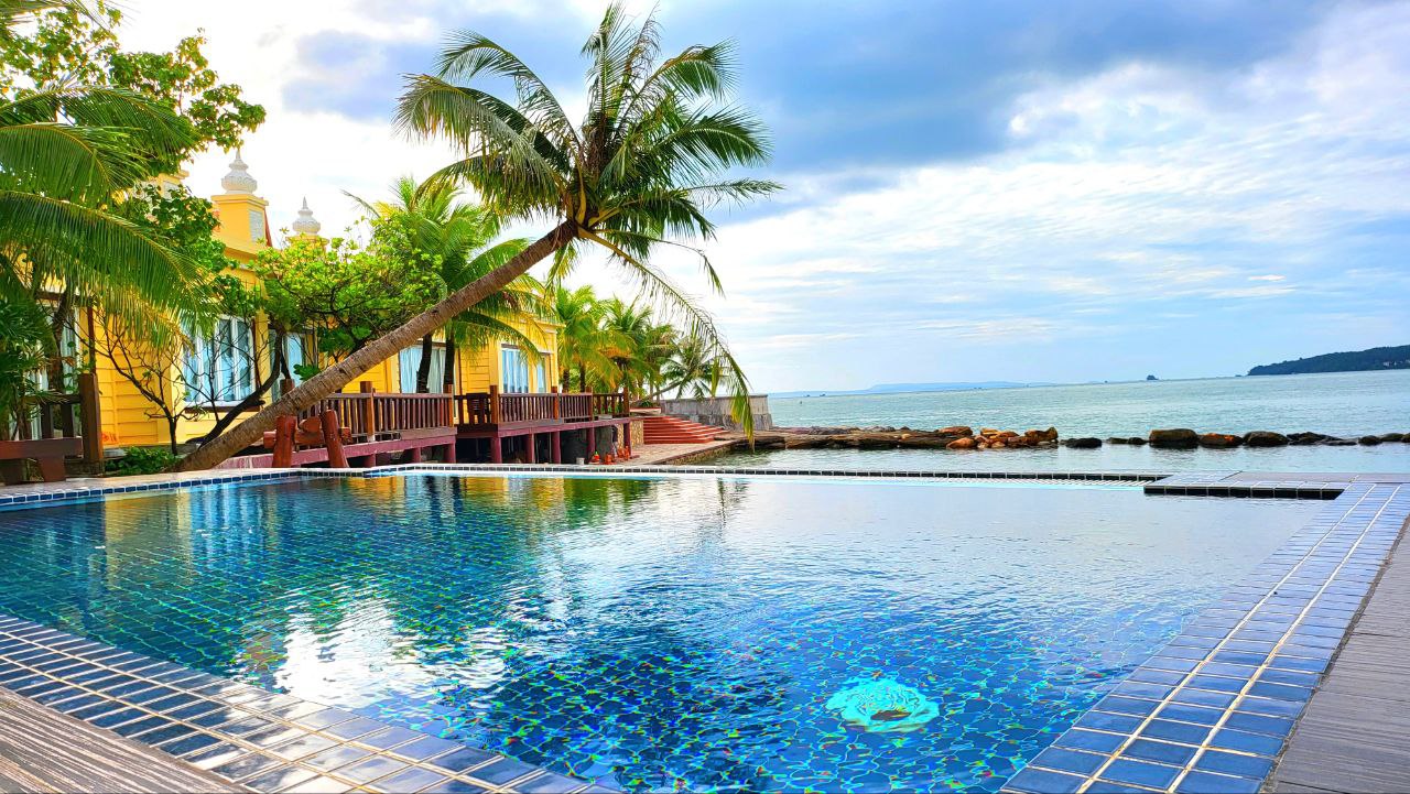Pool beside the sea